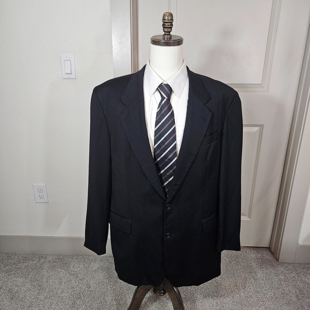 Boss Hugo‎ Boss 46L Wool Suit Blazer Jacket Men Black